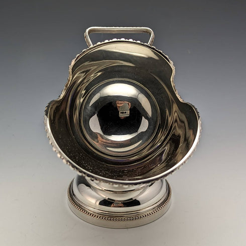 British vintage silver plate sugar bowl coal container design